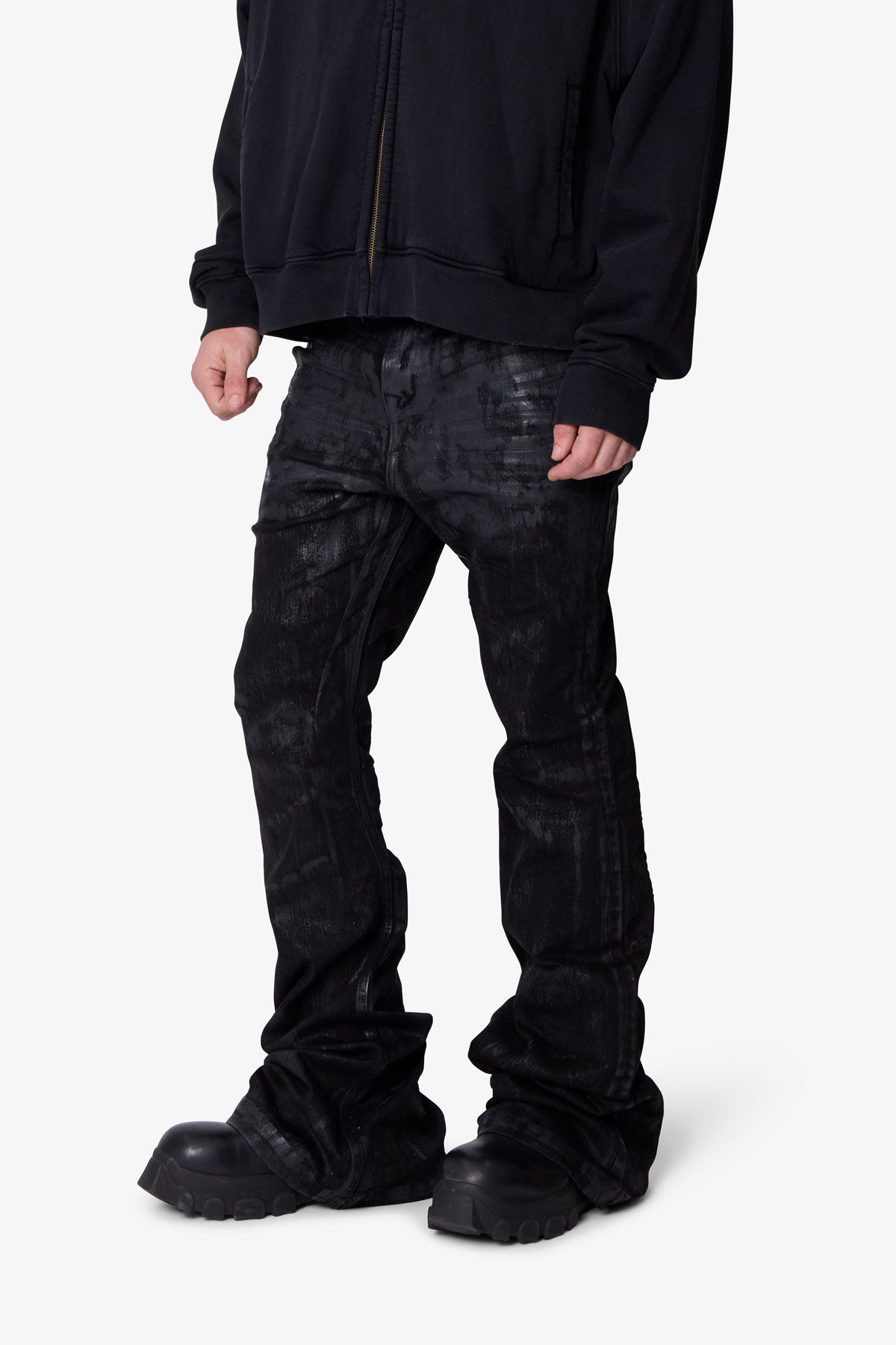 SUPER STACKED DENIM - WAXED BLACK