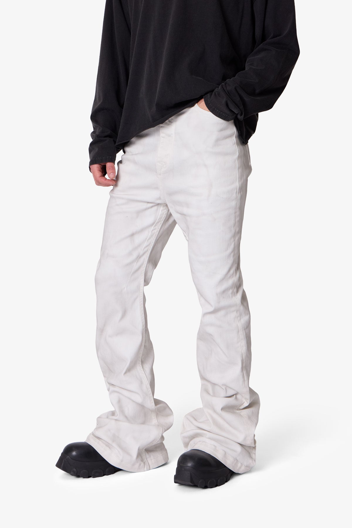 SUPER STACKED DENIM - WHITE