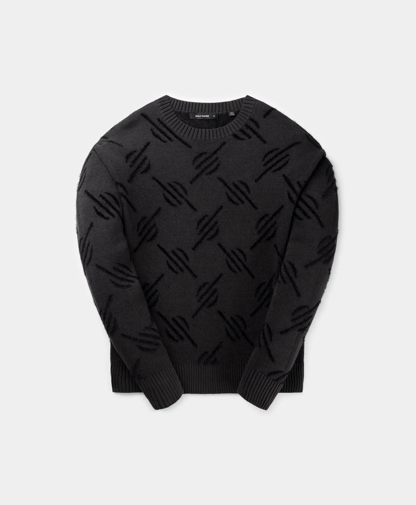 Black Tevin Monogram Knit Sweater