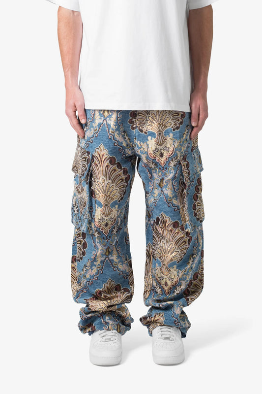 ULTRA BAGGY JACQUARD FLORAL CARGO PANTS