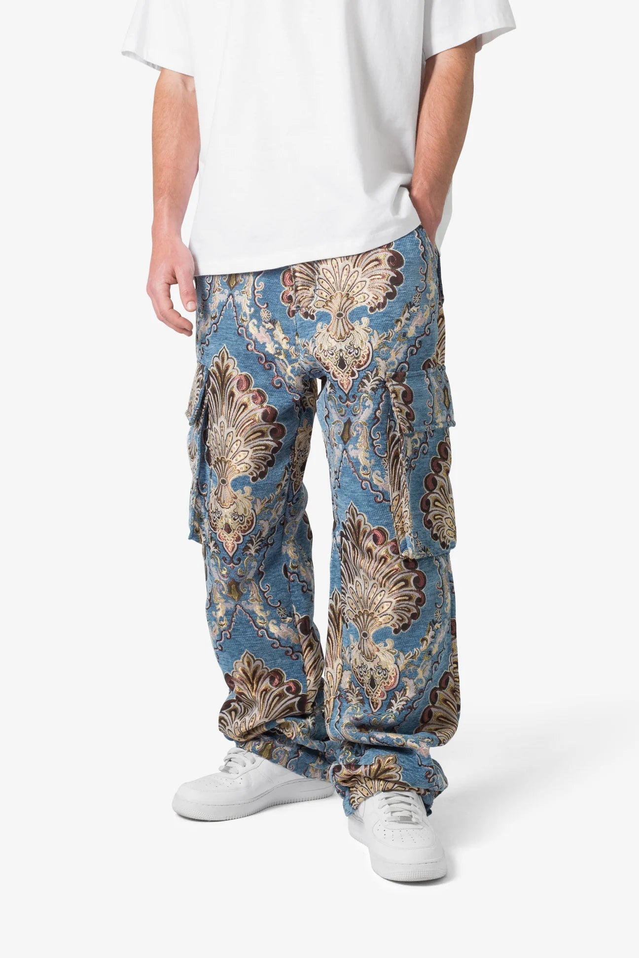 ULTRA BAGGY JACQUARD FLORAL CARGO PANTS