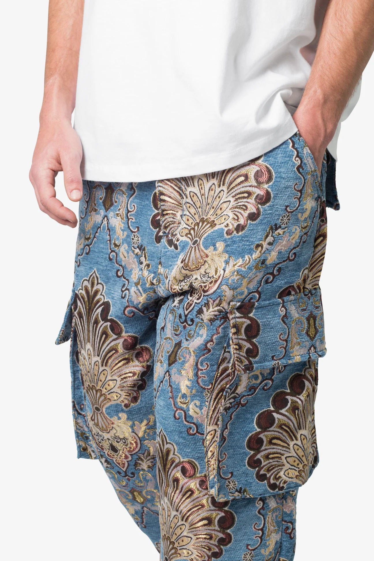 ULTRA BAGGY JACQUARD FLORAL CARGO PANTS