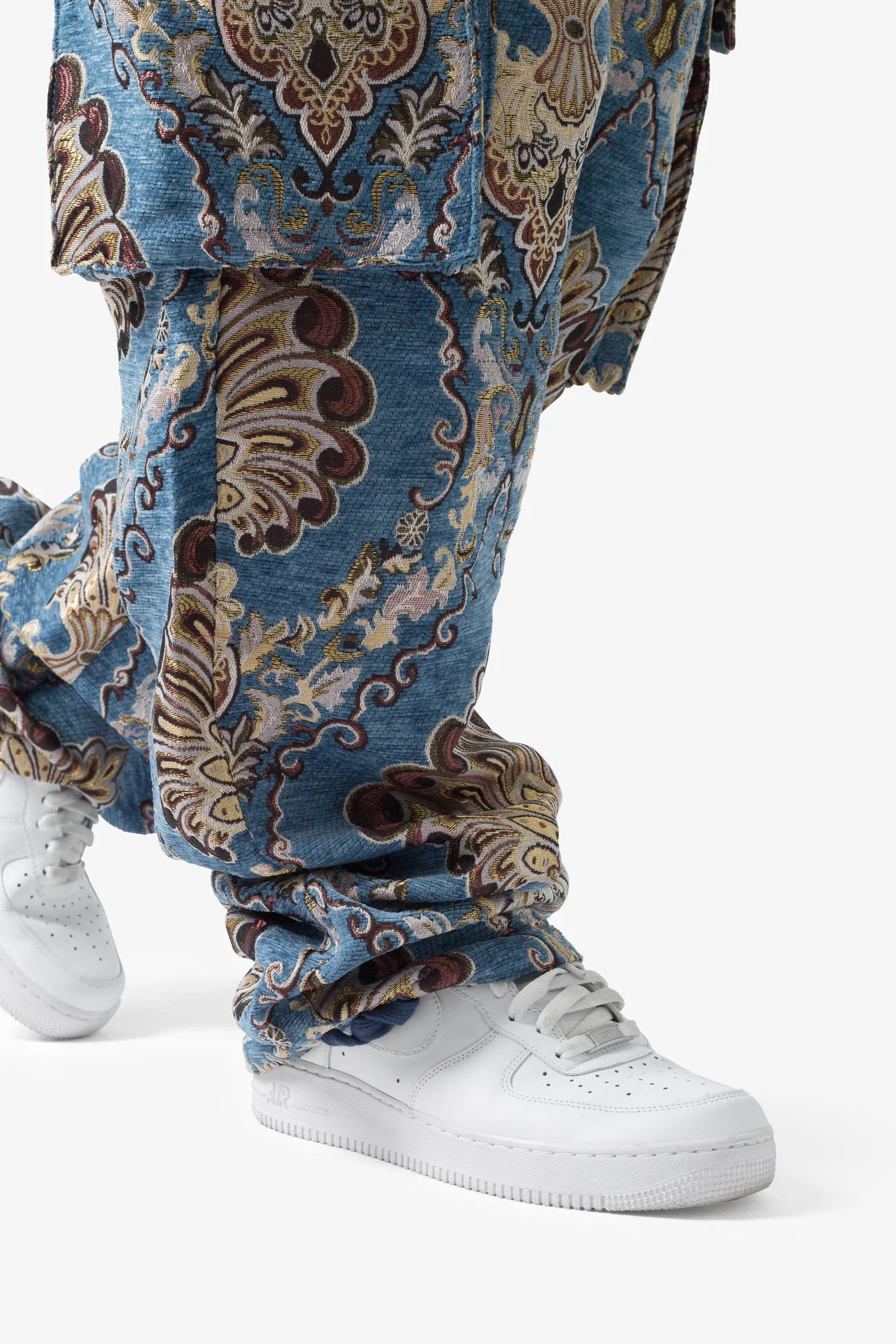 ULTRA BAGGY JACQUARD FLORAL CARGO PANTS