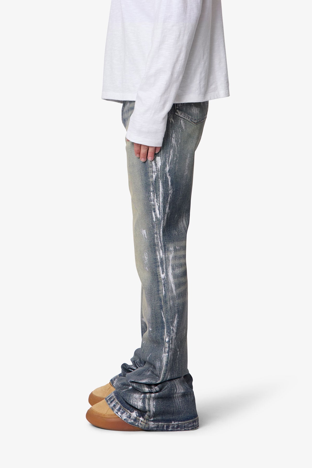 WAXED SUPER STACKED DENIM