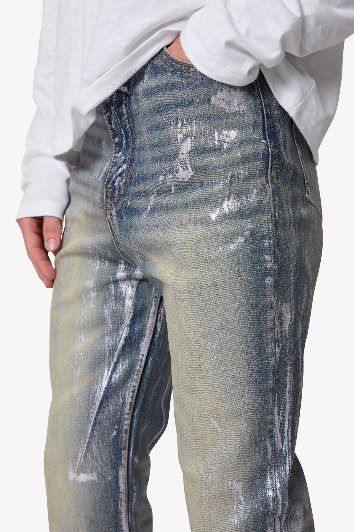 WAXED SUPER STACKED DENIM