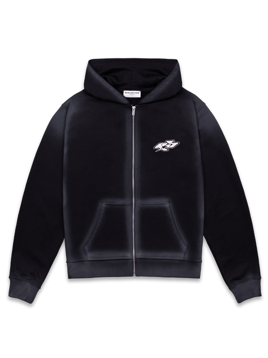 Y2K Zipper Hoodie - Black