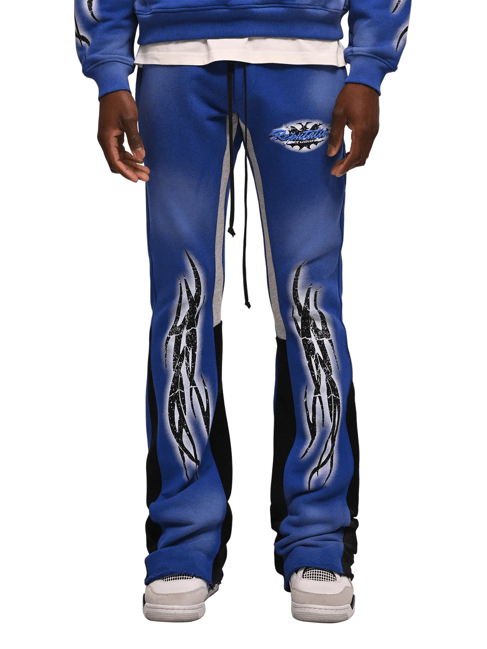 TRIBAL FLARE SWEATPANTS - ROYAL BLUE