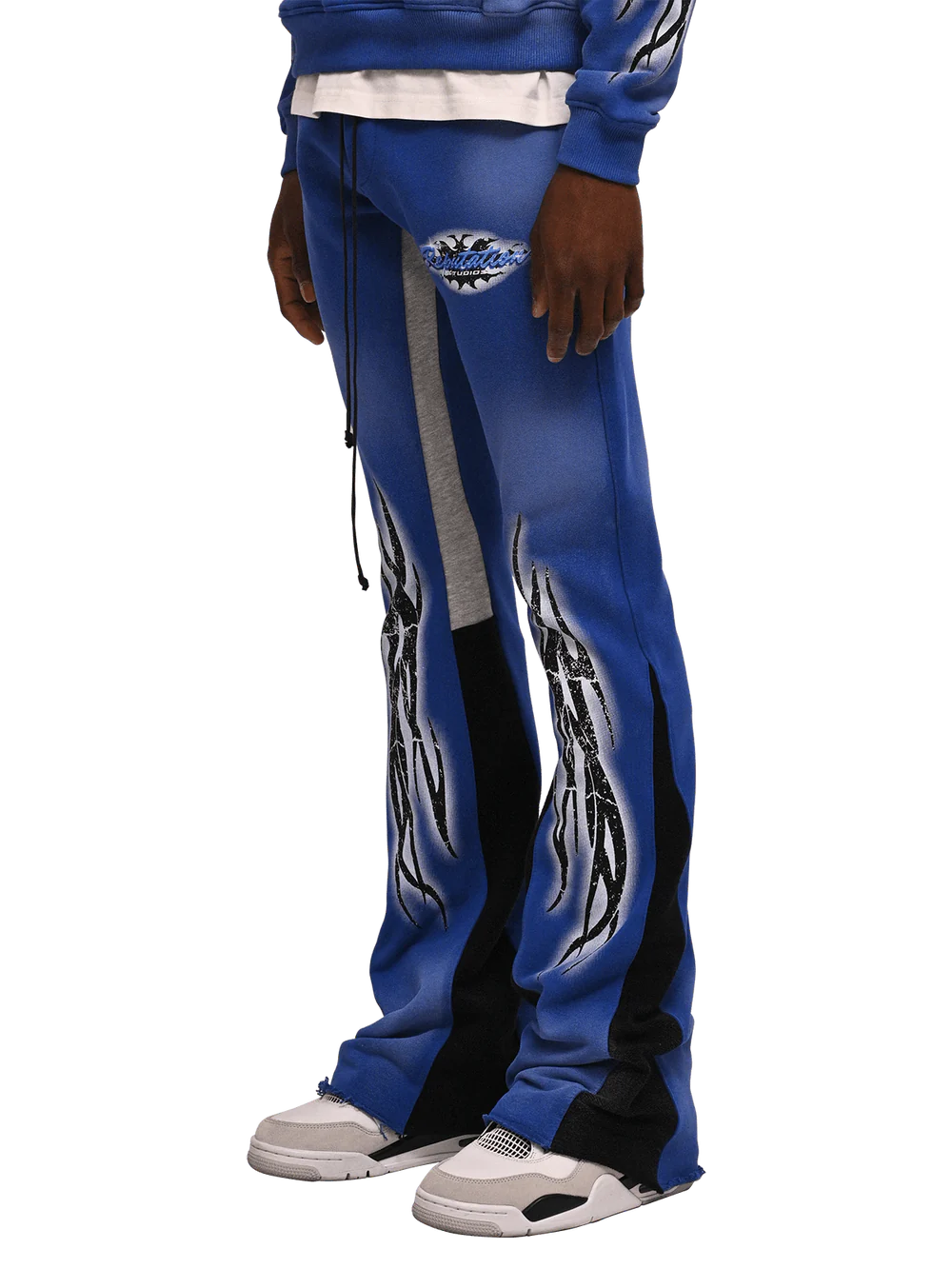 TRIBAL FLARE SWEATPANTS - ROYAL BLUE