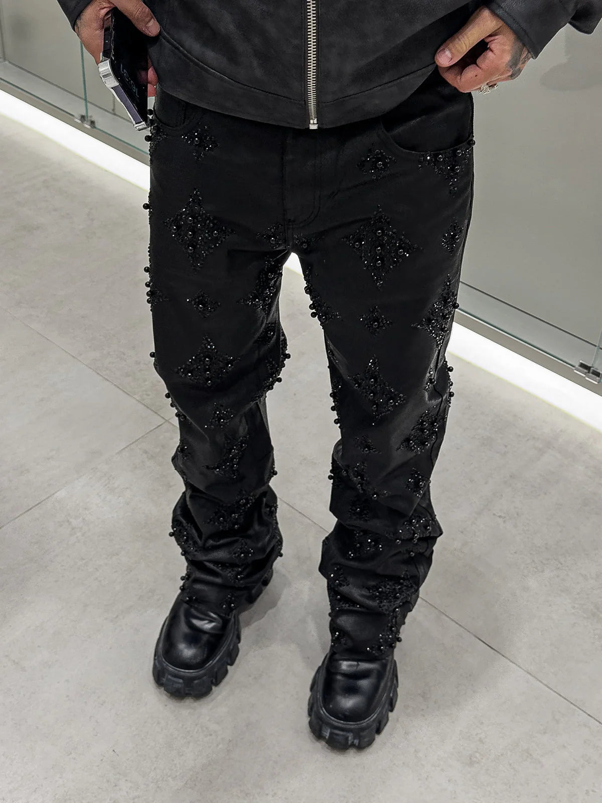 Black Wax Embellish Denim