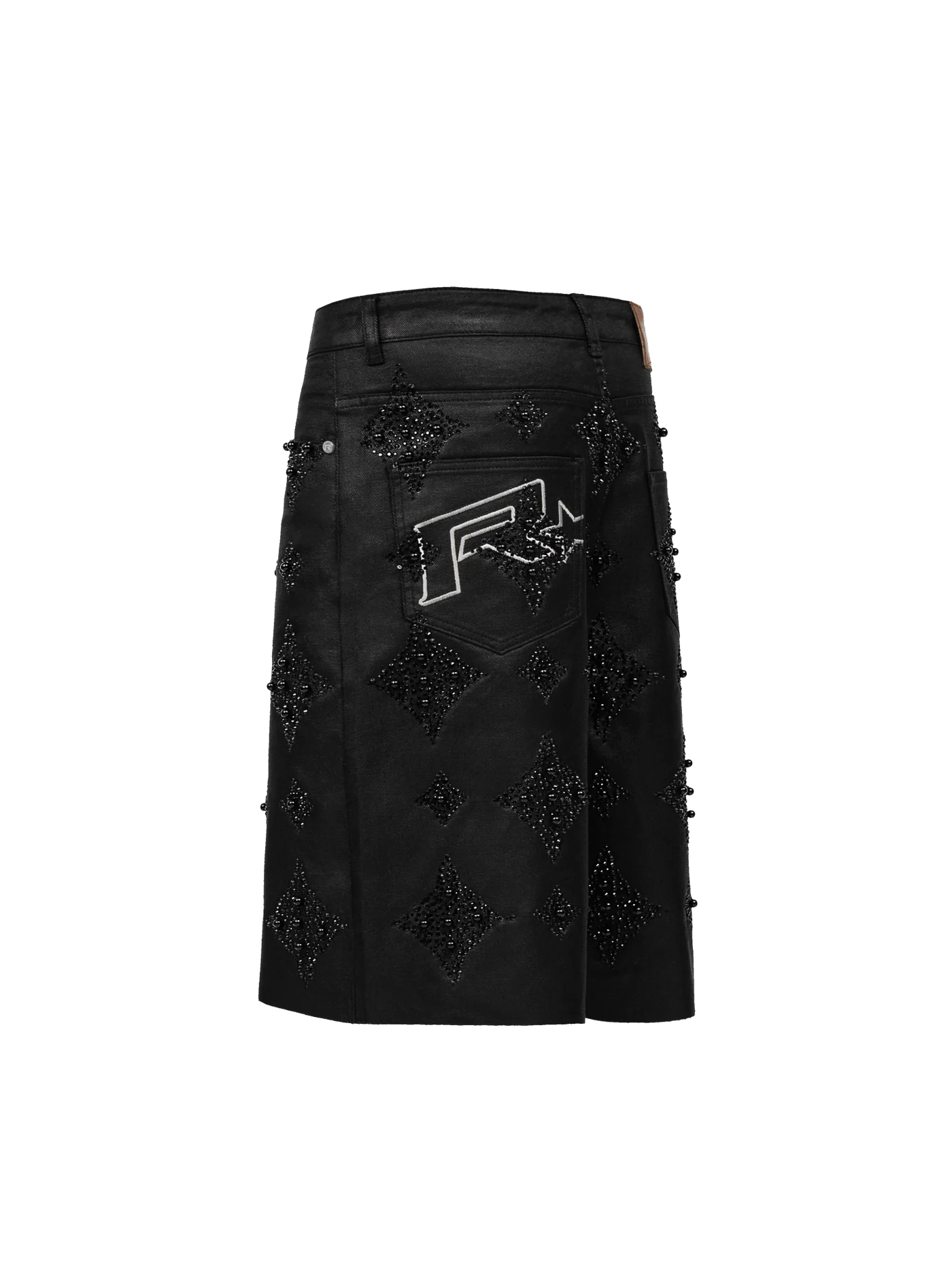 Black Wax Embellish Jorts