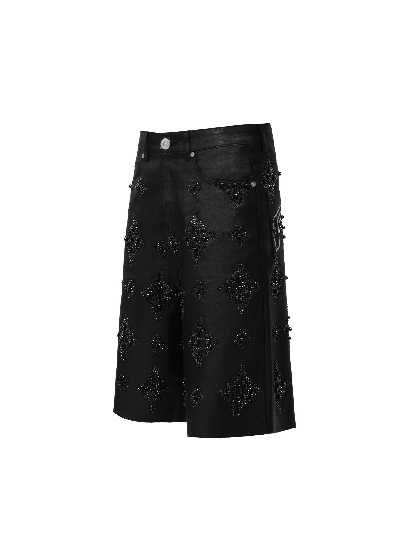 Black Wax Embellish Jorts