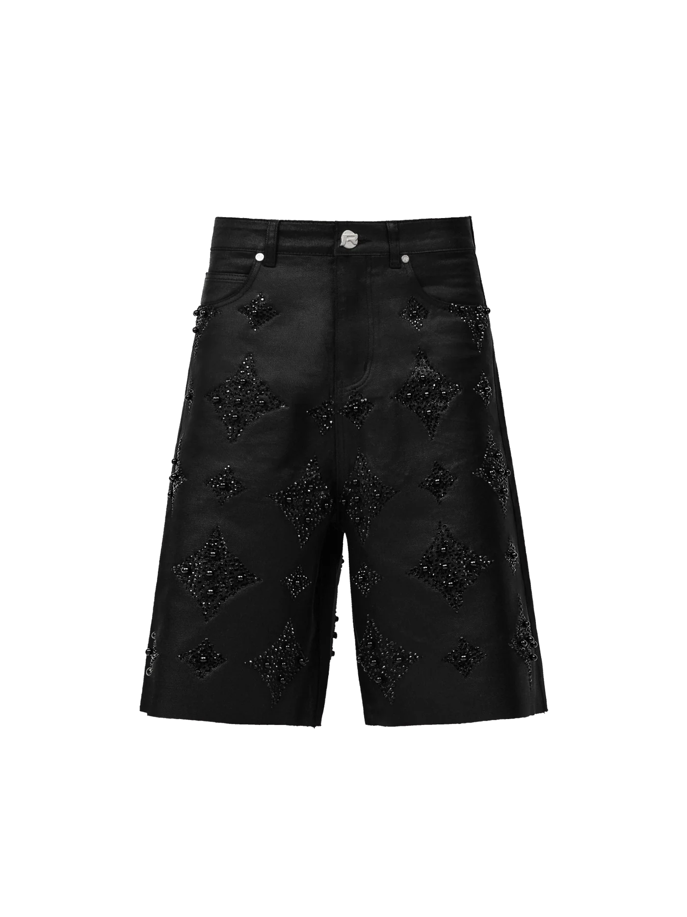 Black Wax Embellish Jorts