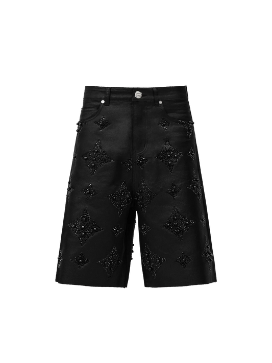 Black Wax Embellish Jorts