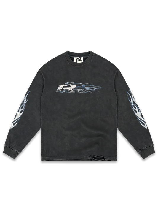 Blue Flames Long Sleeve Tee