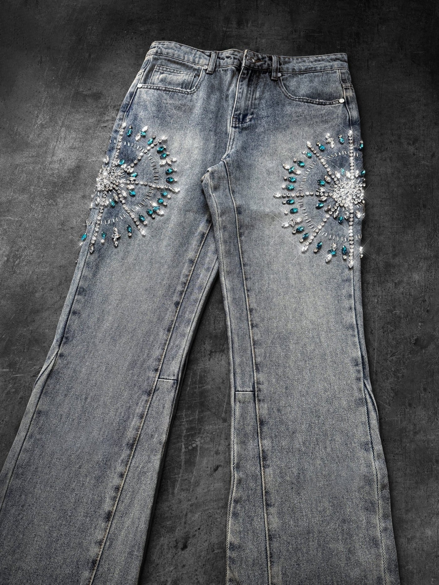 Circle Diamond Denim - Light Stone