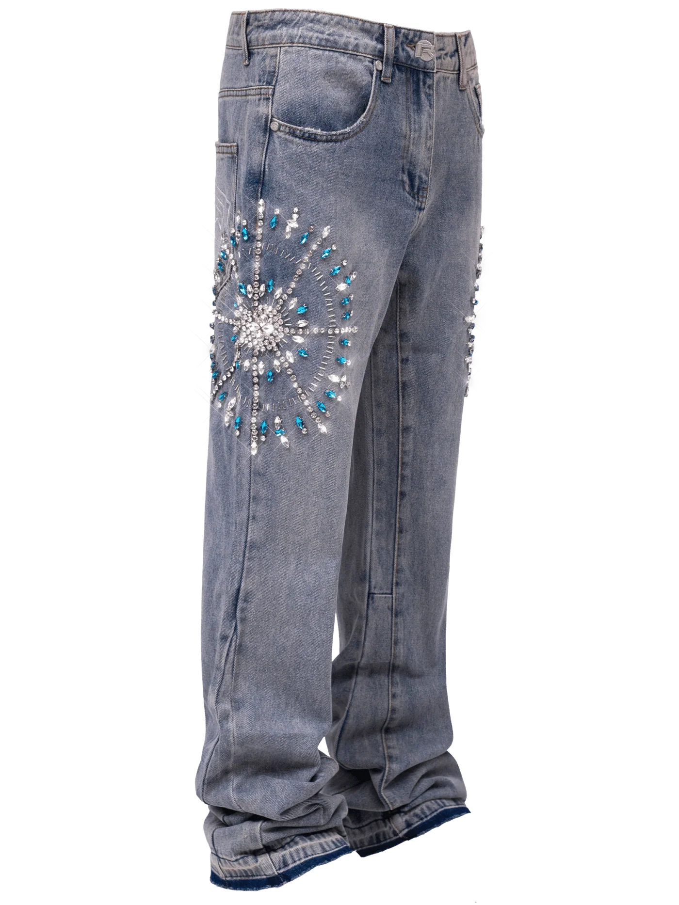 Circle Diamond Denim - Light Stone