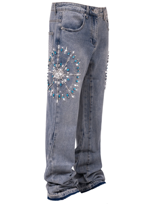 Circle Diamond Denim - Light Stone