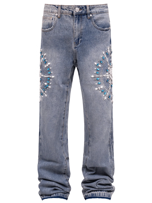 Circle Diamond Denim - Light Stone
