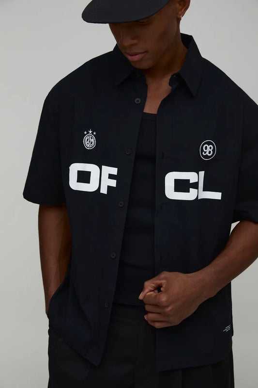 Boxy Fit Circa 98 Flock Print Short Sleeve Shirt