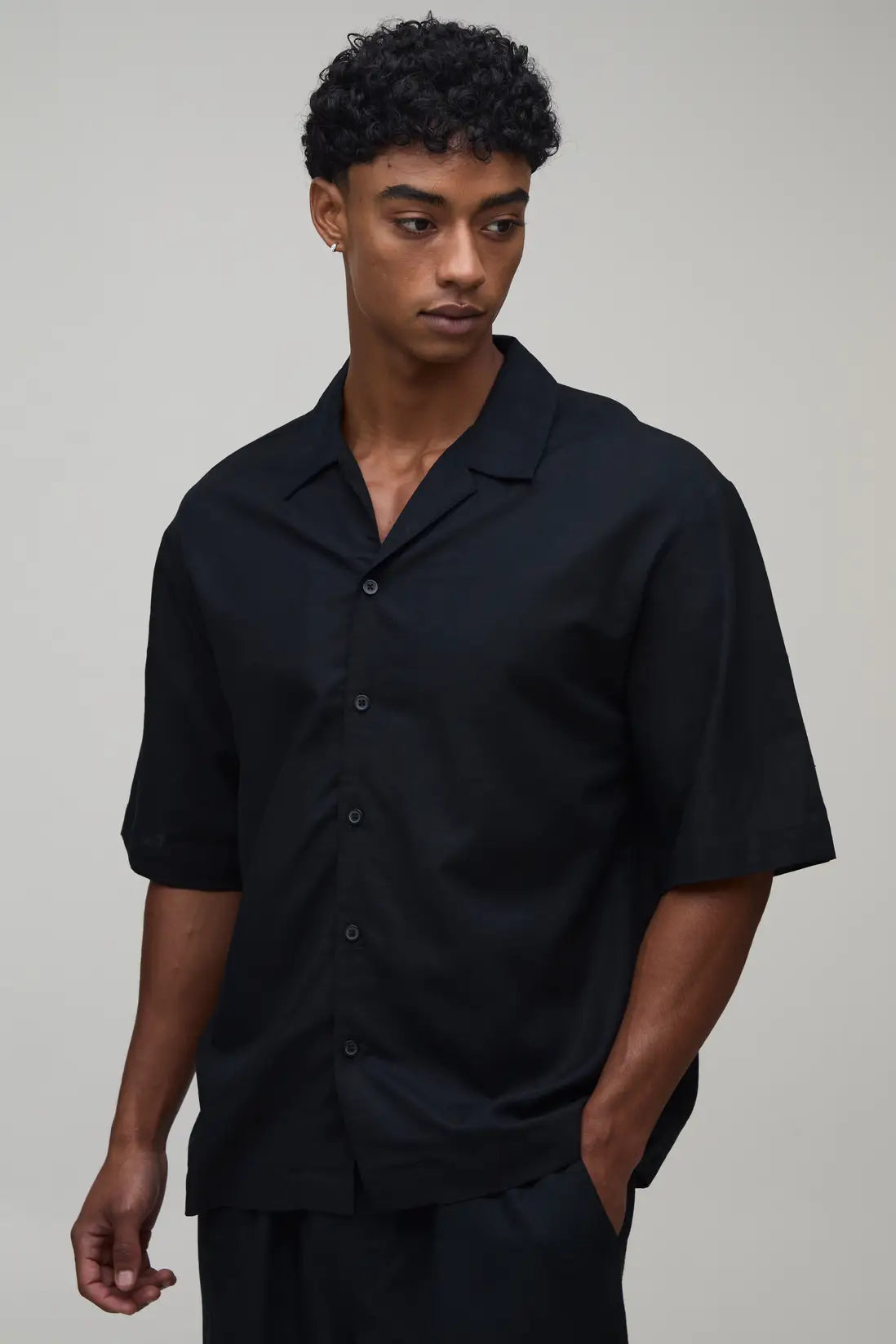 Oversized Half Sleeve Palm Print Shirt