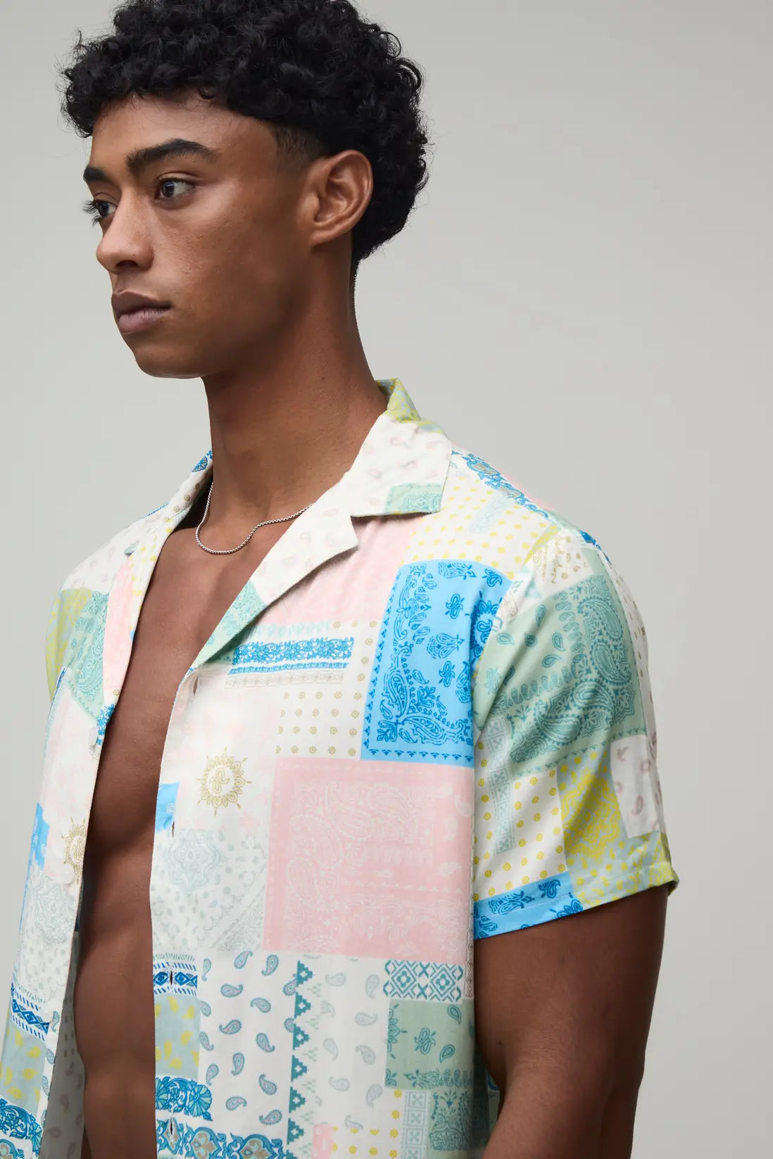 Bandanna Printed Shirt & Swim Short Set