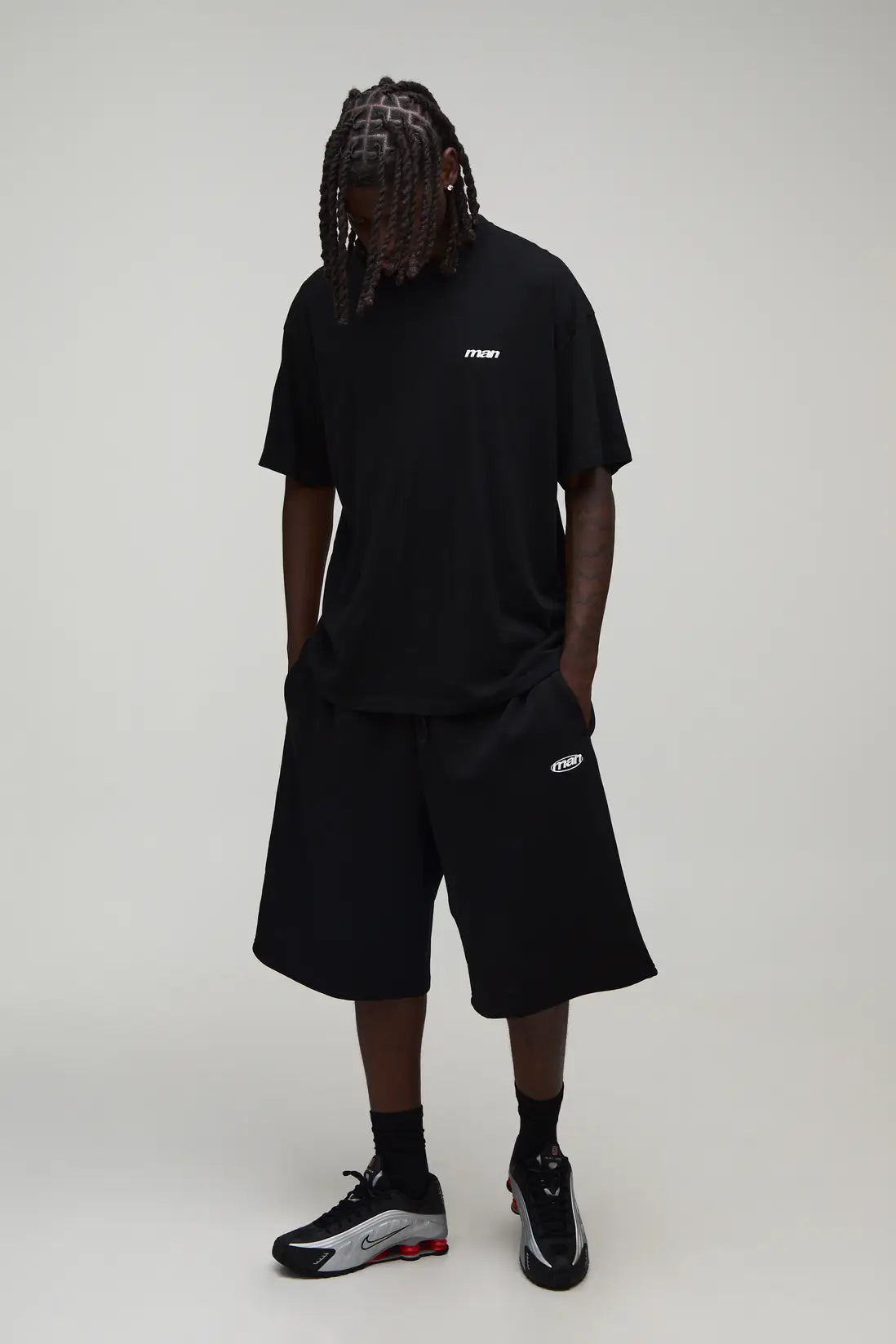 Oversized Man Sport Embroidered Washed T-Shirt
