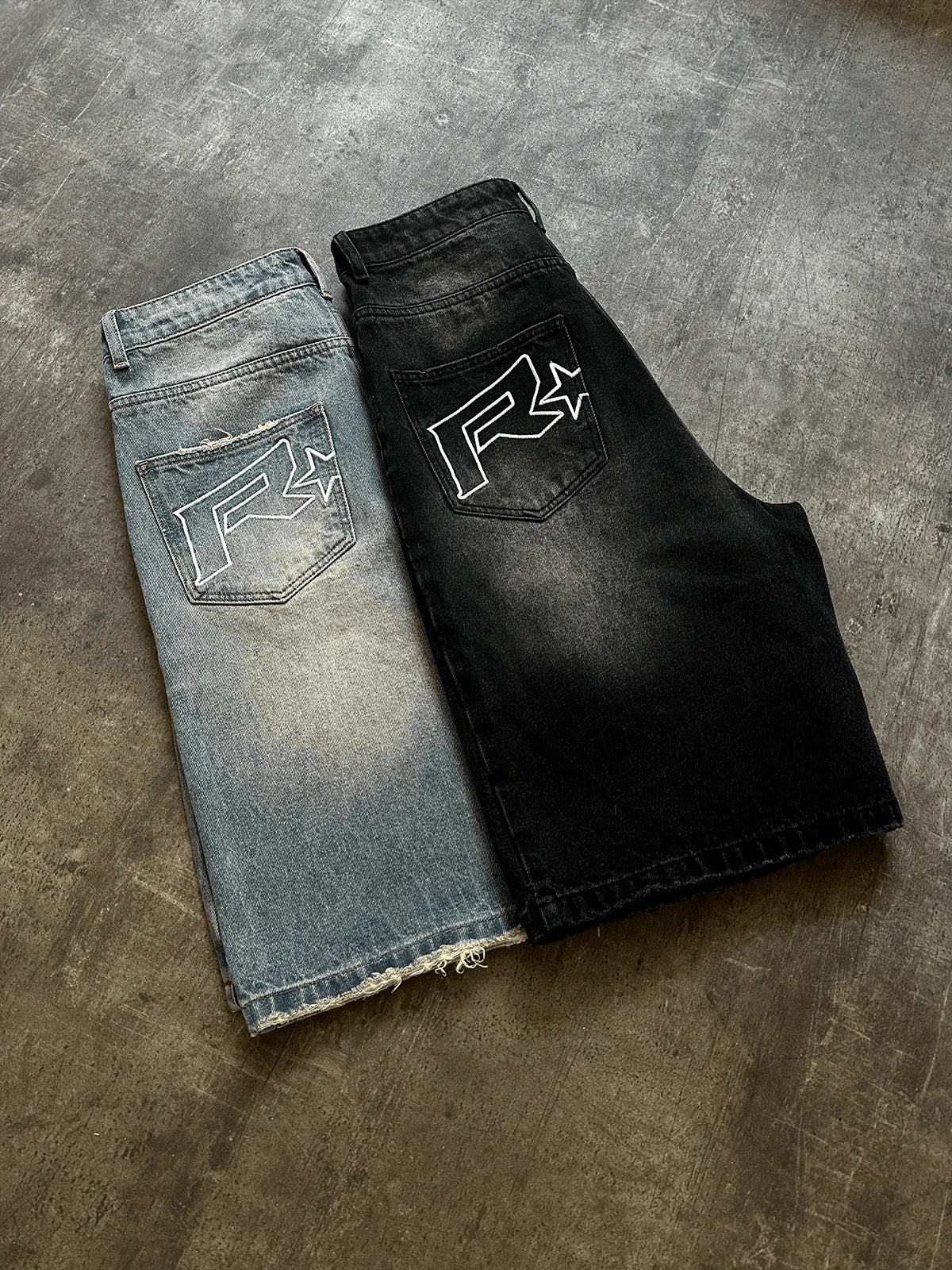 Denim Jorts - Cream Wash
