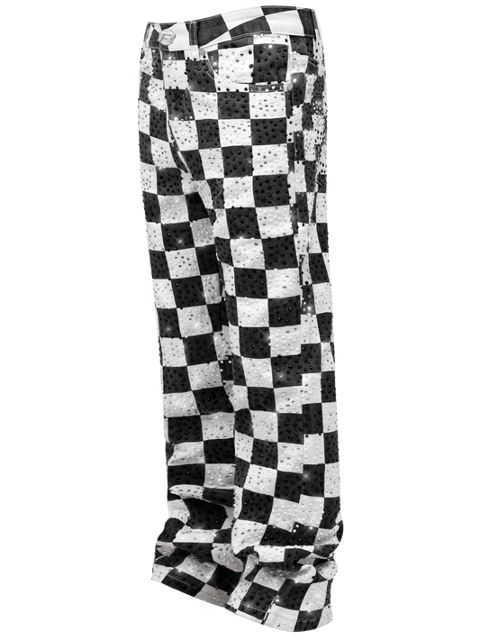 Diamond Checkered Denim