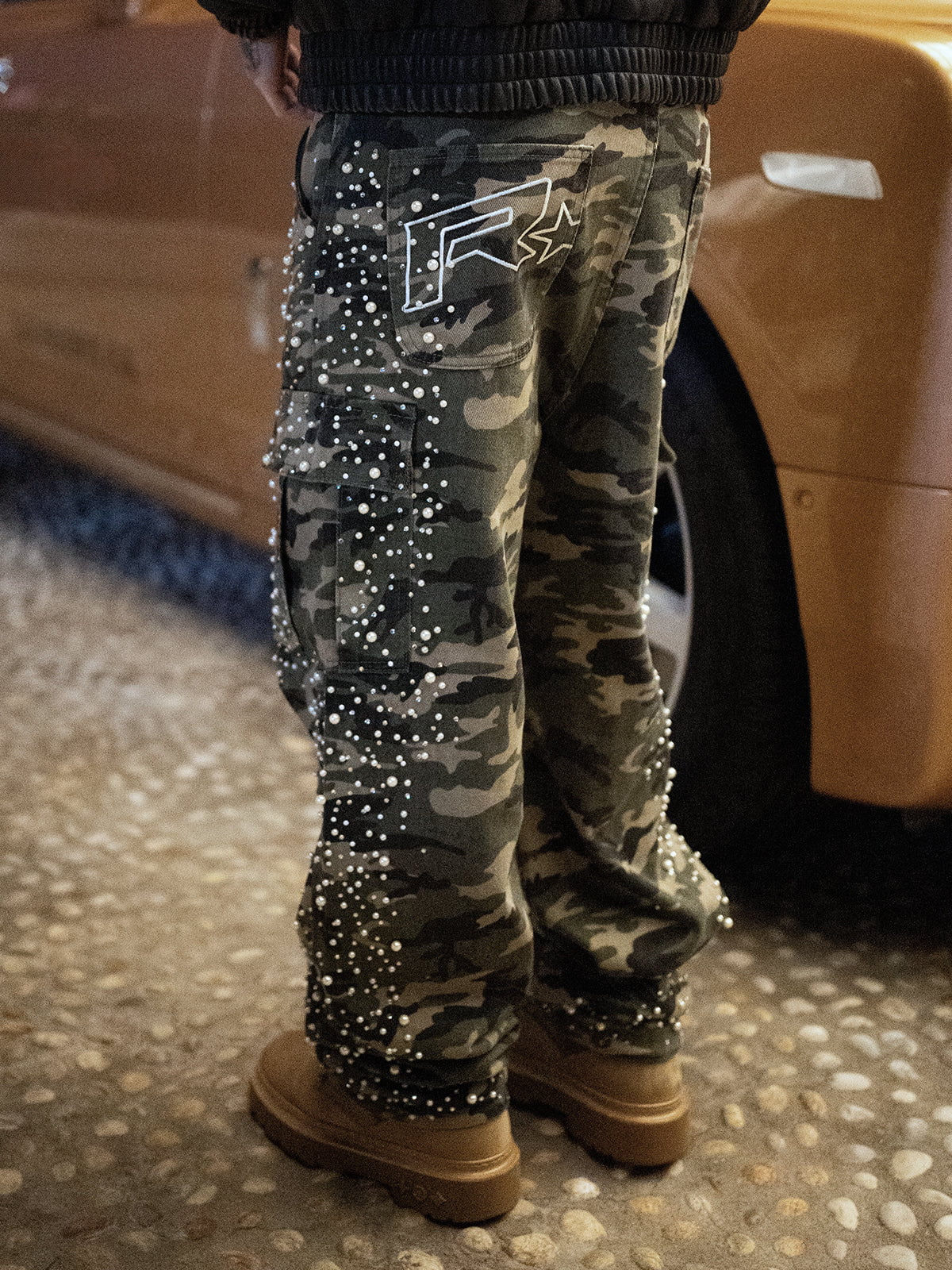 Camo Cargo Embellish Denim