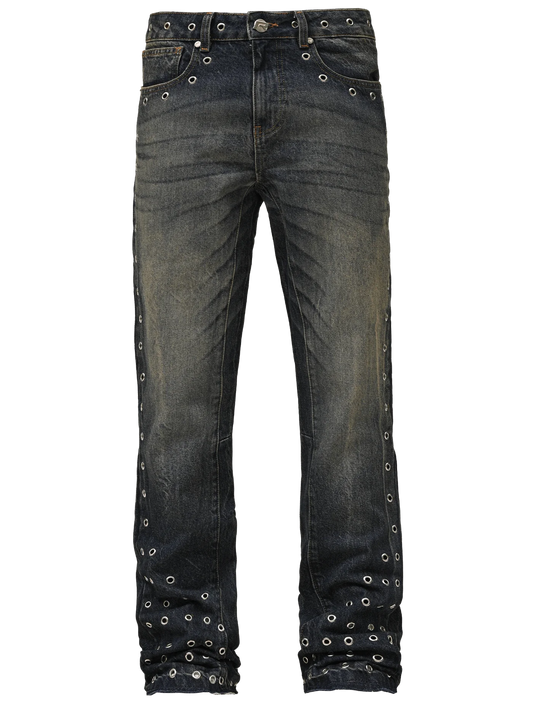 Eyelet Flare Denim