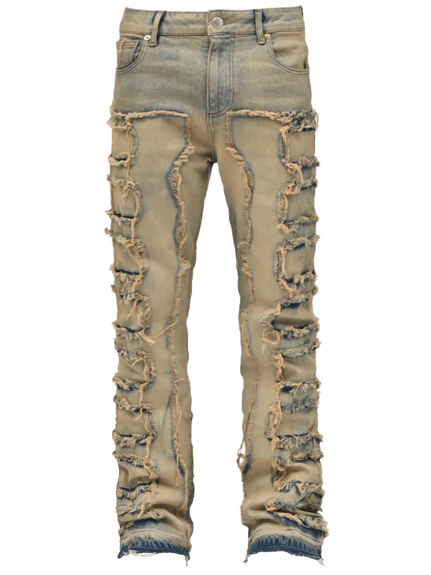 Flare Repaired Denim - Cream Wash