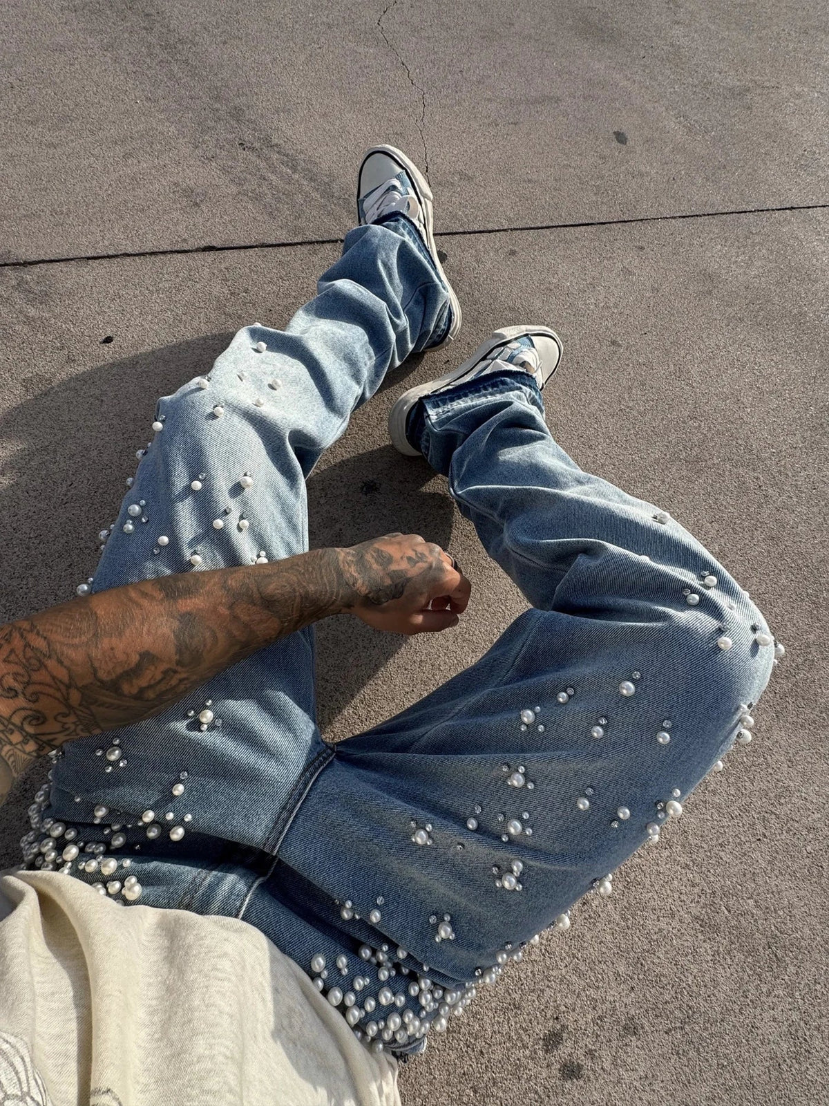 Gradient Pearl Denim - Light Stone