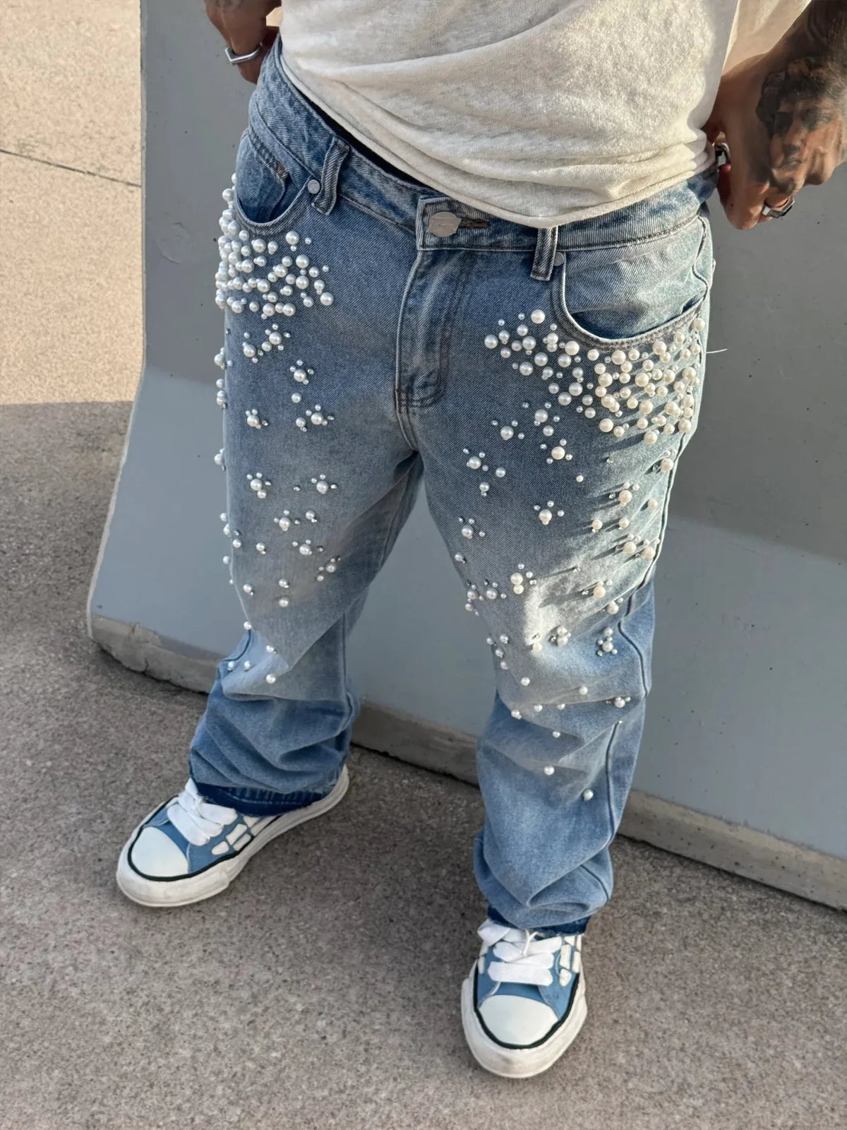 Gradient Pearl Denim - Light Stone