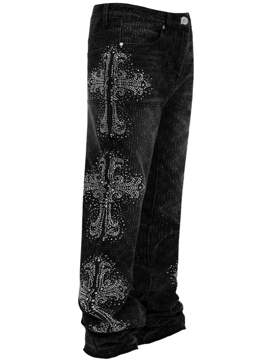 Iced Cross Flare Denim