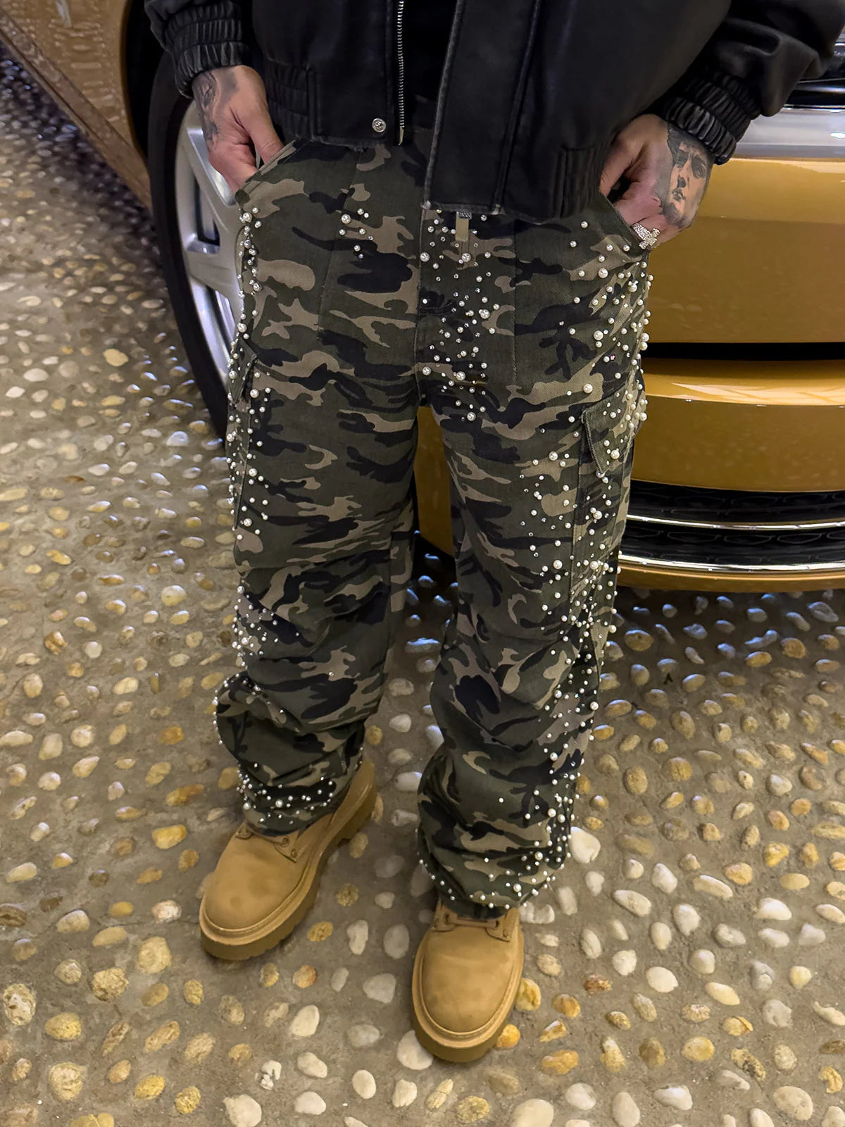 Camo Cargo Embellish Denim