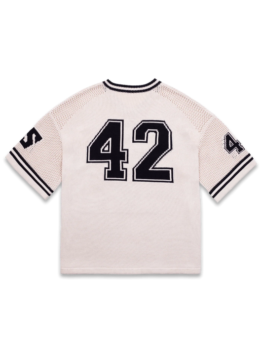 Y2K Knit Hockey Jersey - Cream
