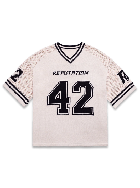 Y2K Knit Hockey Jersey - Cream