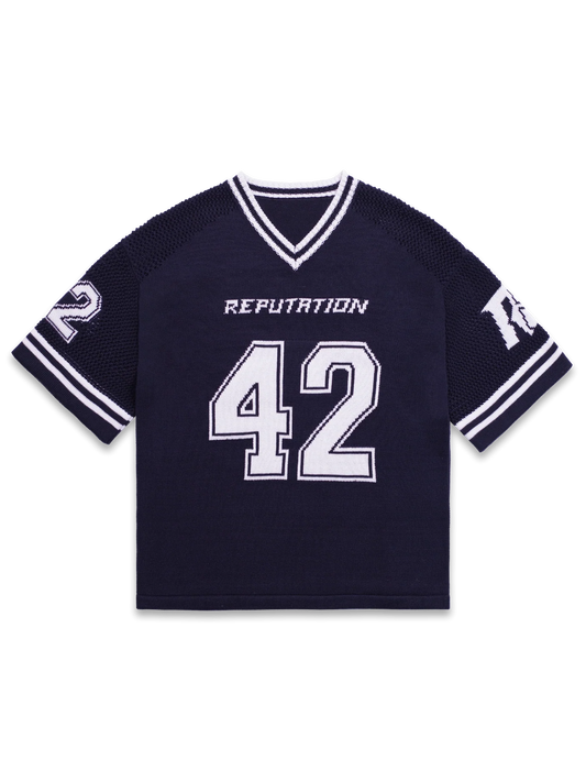 Y2K Knit Hockey Jersey - Navy