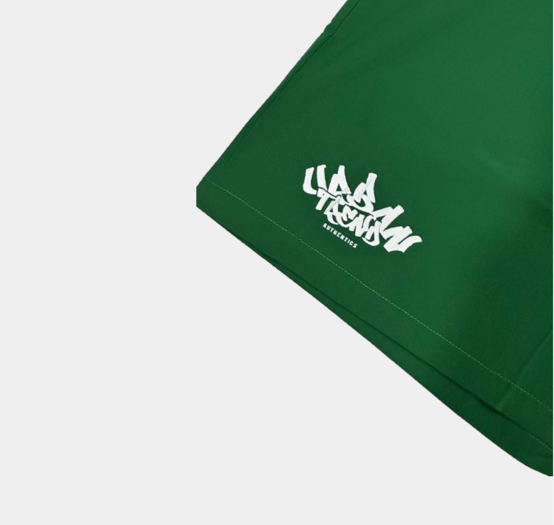 Green Graffiti Logo Print Short