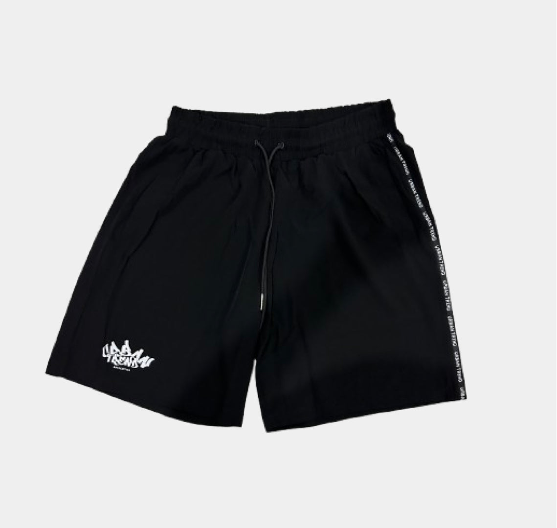 Black Graffiti Logo Print Short