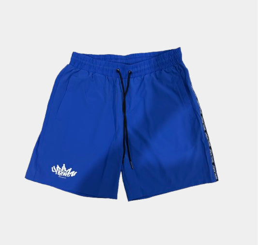 Blue Graffiti Logo Print Short