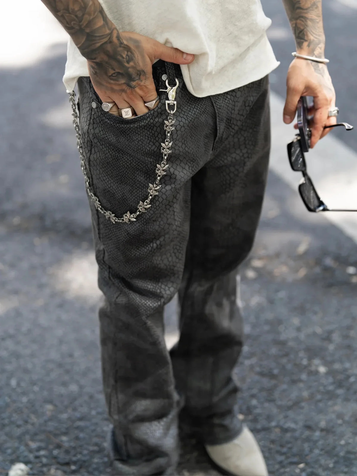 Python Camo Denim - Black