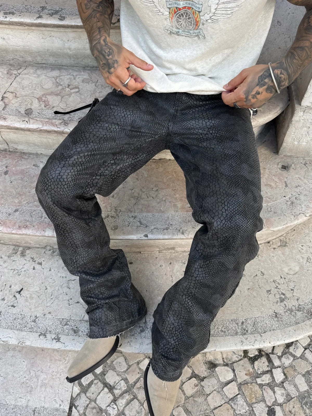 Python Camo Denim - Black