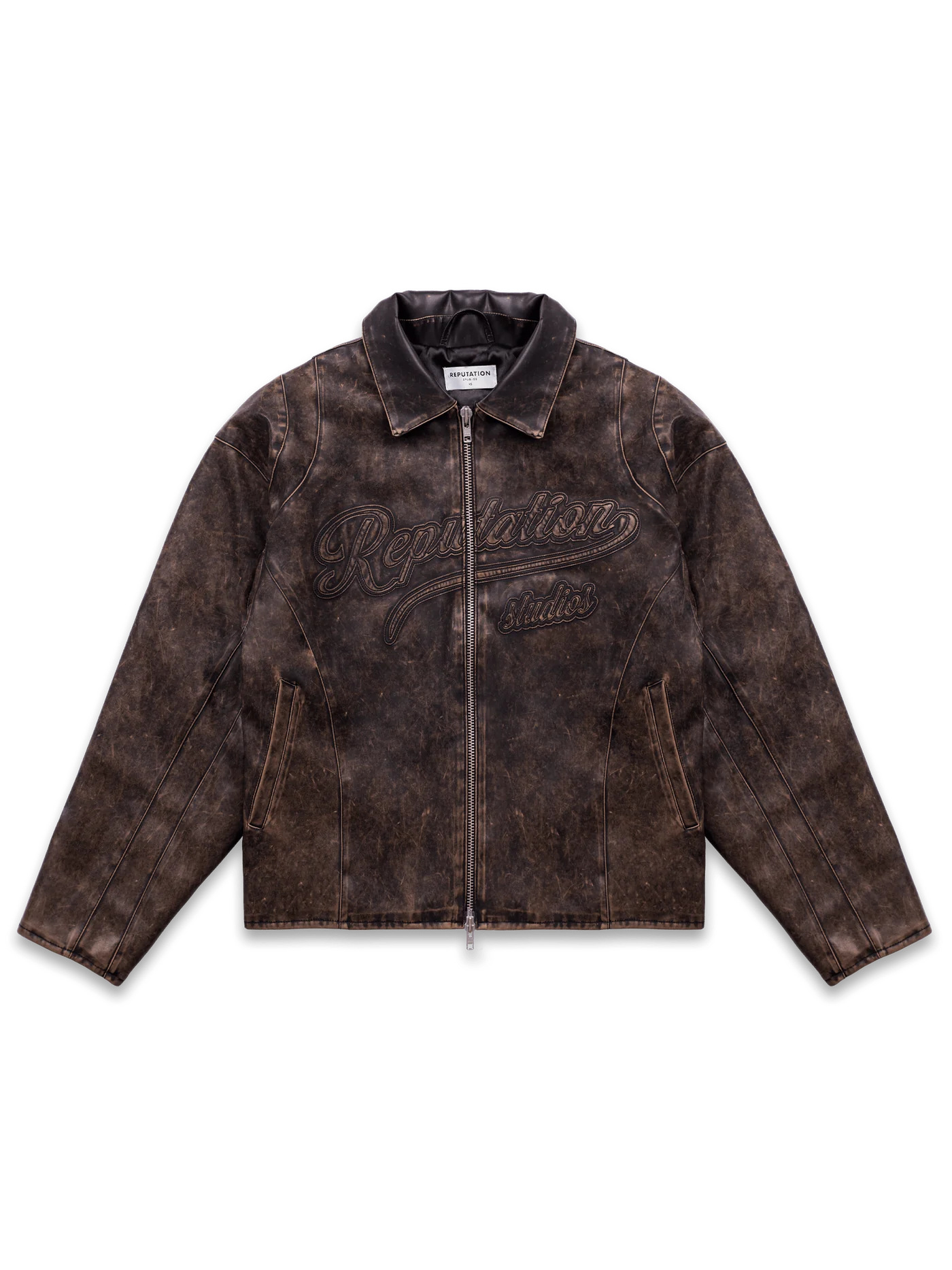 Vintage Leather Jacket - Acid Wash