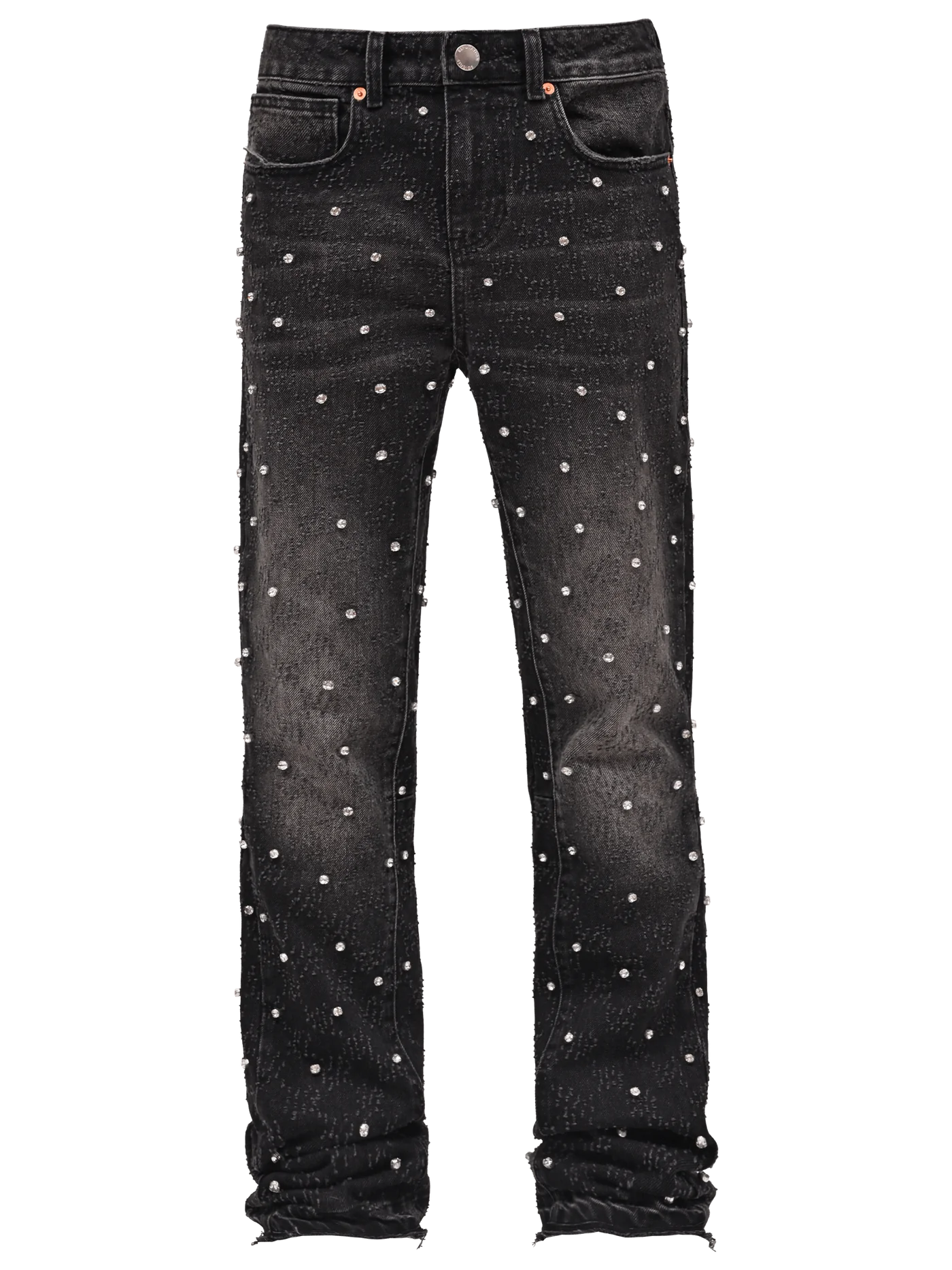 Rhinestone Flare Denim - Black