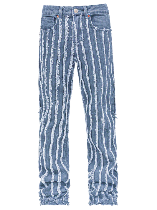 Slashed Flare Denim - Light Stone