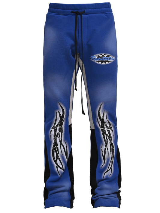 TRIBAL FLARE SWEATPANTS - ROYAL BLUE