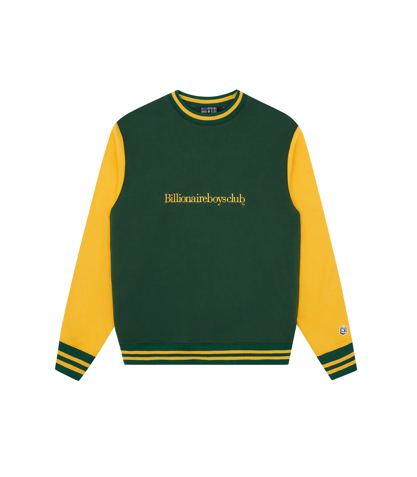 SERIF LOGO COLOURBLOCK CREWNECK - GREEN/YELLOW