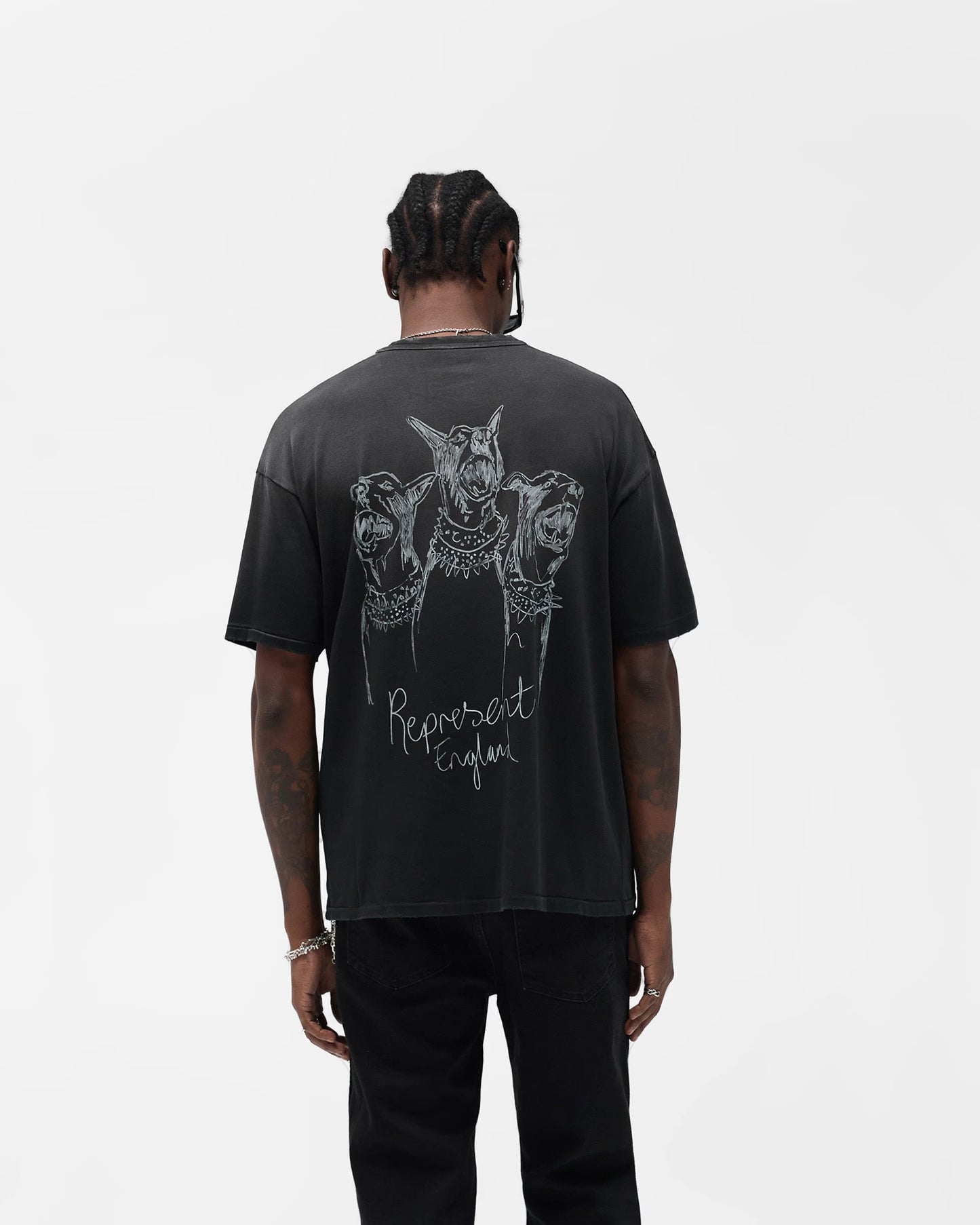 Aged Black Hand Drawn Thoroughbred T-Shirt