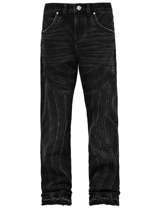 WAVE STITCH DENIM - BLACK